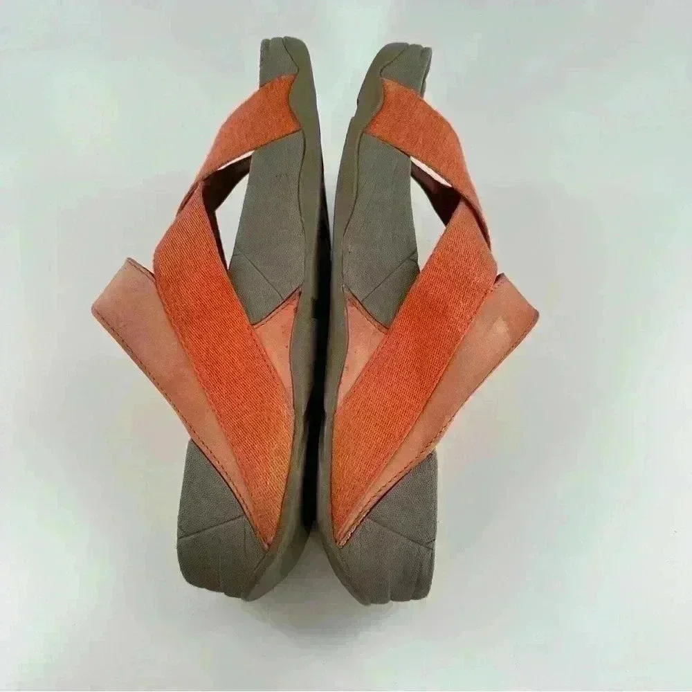 Fitflop womens sandals size 5 36 coral suede flatform orthopedic walking - Picture 6 of 12